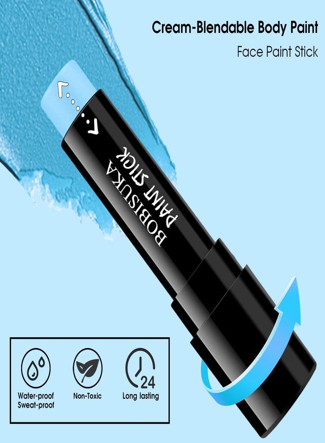 BOBISUKA Light Blue Face Paint Stick – Sweatproof Eye Black for Baseball Football Softball Sports, High Coverage Halloween Makeup Cosplay SFX – Ideal for Ice Fairy, Frost Spirit, Mermaid Looks - Image 4